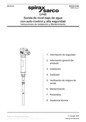 Spirax Sarco LP40 Instrucciones De Instalación Y Mantenimiento