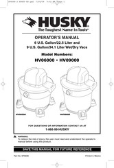 Husky HV09000 Manual Del Operador