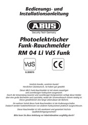 Abus RM 04 Li VdS Instrucciones De Instalación Y Funcionamiento