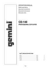 Gemini CD-140 Manual Del Usuario