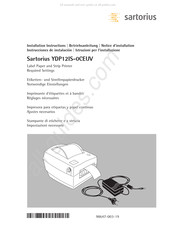 Sartorius YDP12IS-0CEUV Instrucciones De Instalación