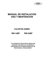 anwo RW-24BF Manual De Instalación - Uso - Mantenimiento