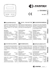 FARFISA INTERCOMS TD6100MAS Manual Del Usuario