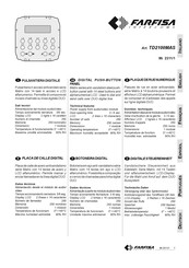 Farfisa Intercoms TD2100MAS Manual Del Usuario