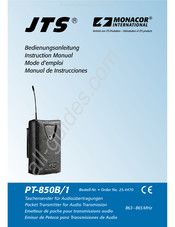 Monacor JTS PT-850B/1 Manual De Instrucciones