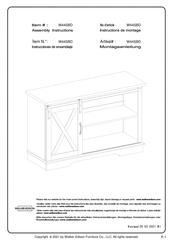 Walker Edison W44SBD Instrucciones De Ensamblaje