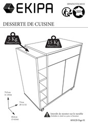 EKIPA DESSERTE DE CUISINE Instrucciones De Montaje