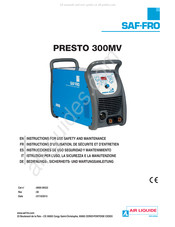 Saf-Fro PRESTO 300MV Instrucciones De Uso Seguridad Y Mantenimiento