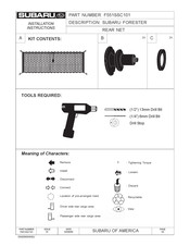 Subaru F551SSC101 Instrucciones De Instalación
