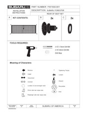 Subaru F551SSC001 Instrucciones De Instalación