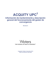 Waters ACQUITY UPC2 Información De Mantenimiento Y Descripción General Del Funcionamiento