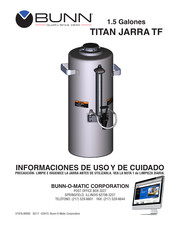 Bunn TITAN JARRA TF Manual Del Usuario