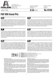 Italeri FIAT 806 Grand Prix Manual Del Usuario