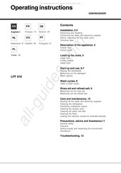 Hotpoint LFF 816 Manual De Instrucciones