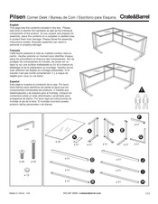 Crate&Barrel Pilsen Instrucciones De Montaje