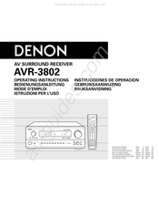 Denon AVR-3802 Instrucciones De Operación