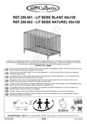 Galipette LIT BEBE BLANC 60x120 Instrucciones De Montaje