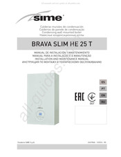 Sime BRAVA SLIM HE 25 T ErP Manual De Instalación Y Mantenimiento