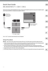 Klark Teknik MIC BOOSTER CM-1 Guia De Inicio Rapido