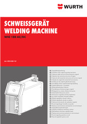 Würth WIG 180 DC Traducción Del Manual De Instrucciones De Servicio Original