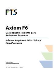 FTS Axiom F6 Información General, Inicio Rápido Y Especificaciones