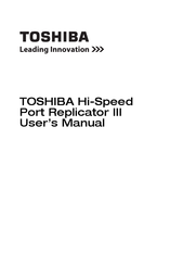 Toshiba Hi-Speed Port Replicator III Manual Del Usuario