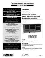 Sauder Edge Water 409048 Instrucciones De Ensamblaje