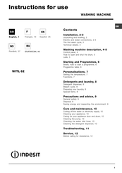 Indesit WITL 62 Instrucciones De Uso