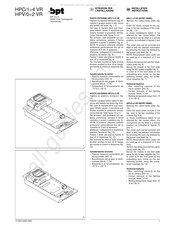 Bpt HPC/1 VR Instrucciones Para La Instalación