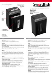 Swordfish 800XXC Instrucciones De Funcionamiento