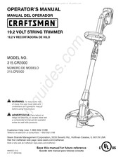 Craftsman 315.CR2000 Manual Del Operador