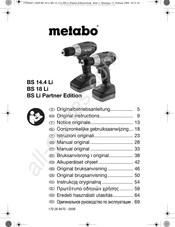 Metabo BS Li Partner Edition Manual Original