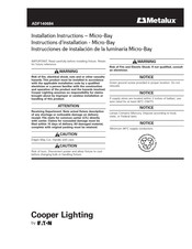 Cooper Lighting Metalux Micro-Bay Manual Del Usuario
