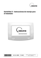 Solvis Vital 3 Instrucciones De Manejo Para El Instalador