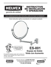 Helvex ES-001 Instructivo De Instalación Y Operación