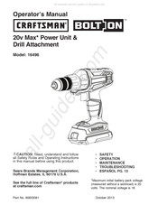 Craftsman BOLTON 16496 Manual Del Operador