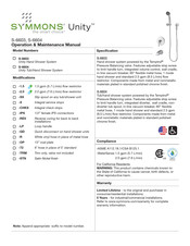 Symmons Unity S-6604 Instalación Y Manual De Funcionamiento Y Mantenimiento