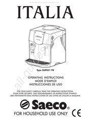 Saeco INCANTO SUP021YR Manual De Instrucciones