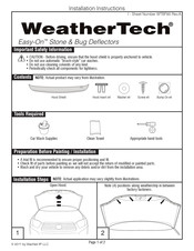 Weathertech Easy-On Stone & Bug Deflectors Instrucciones De Instalación