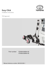 Toyota Easy Click PZ408-00694-00 Instrucciones De Instalación