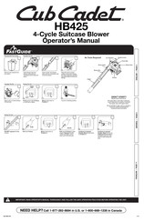 Cub Cadet HB425 Manual Del Operador