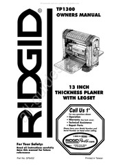 RIDGID TP1300 Manual Del Propietário