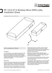 Interlogix RF-1012-07-5 Hoja De Instalación