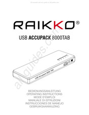 Raikko USB AccUPACK 8000TAB Instrucciones De Manejo