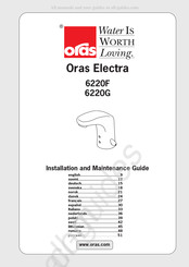 Oras Electra 6220G Guía De Instalación Y Mantenimiento