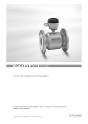 KROHNE OPTIFLUX 4000 Inicio Rápido