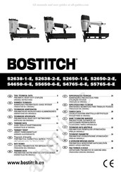 Bostitch S2638-1-E Especificación Técnica