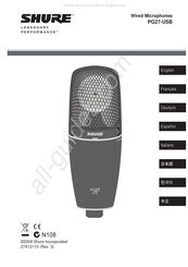 Shure PG27-USB Manual De Instrucciones