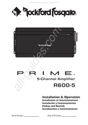 Rockford Fosgate PROME R600-5 Instrucciones De Instalación