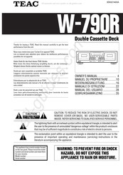 Teac W-790R Manual Del Usuario